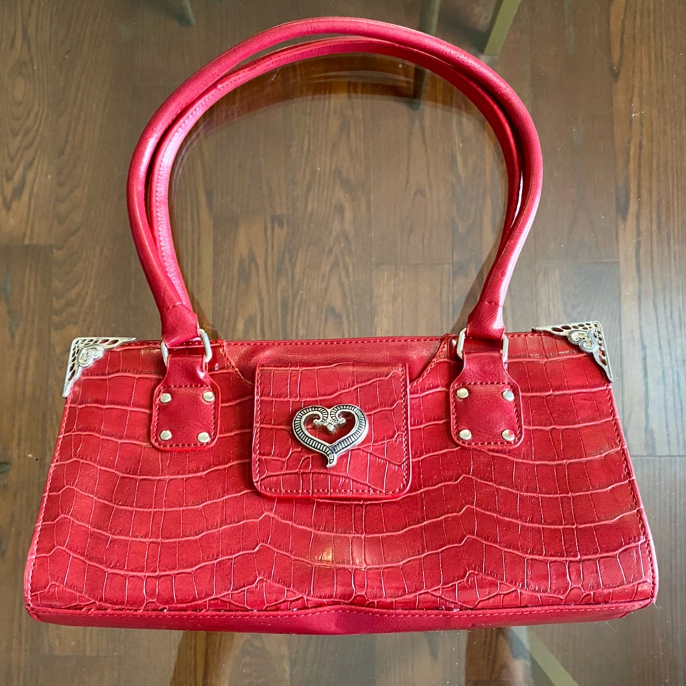 Vintage Red Croc Leather Purse